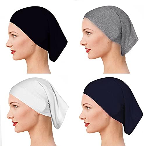 נשים למתוח תחת צעיף חיג 'אב כובע מוצק צבע חיג' אב צינור 1 יחידות/2 יחידות/4 יחידות תחת כובעי עבור חיג