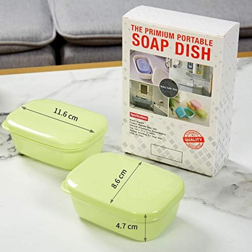 מחזיק סבון נסיעות קוואטי, 3 יחידות צלחת סבון ניידת עם מכסה, מיכל סבון נסיעות, מארז סבון לקמפינג חדר