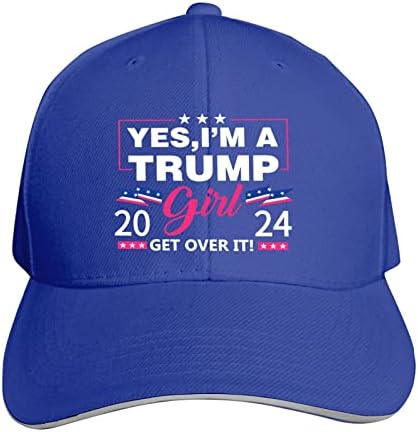 טראמפ 2024 כן אני טראמפ ילדה להתגבר על זה מתכוונן אבא כובעי נהג משאית כובע כריך חיצוני מגן שמש כובע