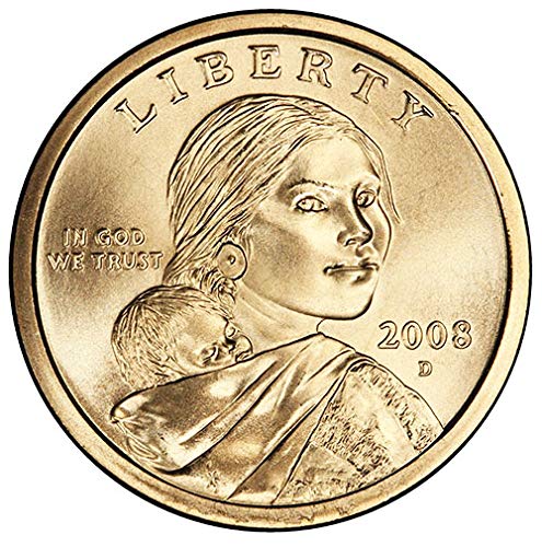 2008 ד 'סאטן גימור Sacagawea Dollar Choice Uncirculated Us Mint Mint
