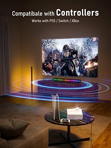 מקרן Yehua WiFi, 4K HD מקרן מיני חיצוני מיני עם מרחוק, 1080p & 160 אינץ 'נתמך, קולנוע ביתי של טלוויזיה,