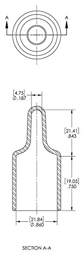 Caplugs 99390390 פלסטיק EZ Pull Tab CAP EZ-860-12, VINYL, CAP ID .860 אורך .187, שחור