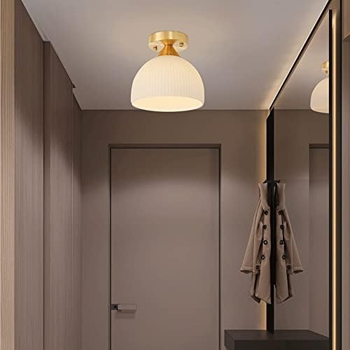 Elksdut Semi Flush Light Light Light, מתקן תאורה של מסדרון זהב, זכוכית קרוב לתקרה, אור תלוי וינטג