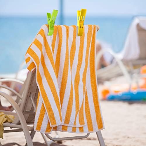היגיפט 24 מארז קליפים למגבות חוף לכיסא חוף, מחזיק מגבות חוף לכיסא בריכה על קווי בגדי שיוט כיסא טרקלין