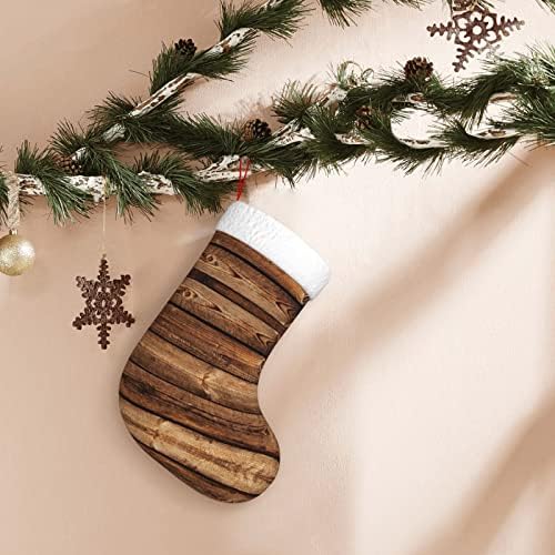 PSVOD חום עץ ראש השנה גרבי דקורטיביות של יום חג המולד תלויים גרבי חג מולד