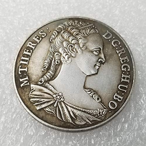 מלאכה 1743 פליז אוסטרי מצופה כסף הוא ישן אוסף 130 קואן מטבע זיכרון