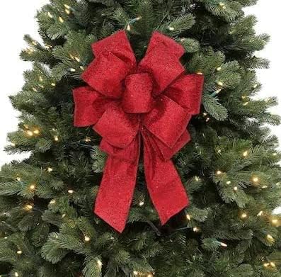 טופ טופ טופ טופר לחג לעצי חג מולד, זרים ועיצוב חג קלאב אדום נצנצים מתכתי 12 x 18