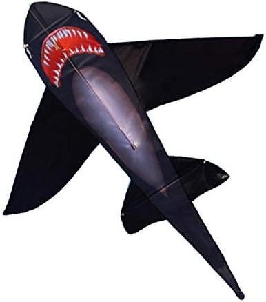Sudemota עפיפון עפיפון עפיפון כריש שחור חזק עם זנב צבעוני ארוך! עפיפוני כריש מתחילים ענקיים לילדים ומבוגרים