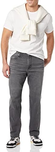 ג ' ינס מתיחה ישר לגברים של אמזון יסודות, אפור שטוף, 32 וולט על 30 ליטר